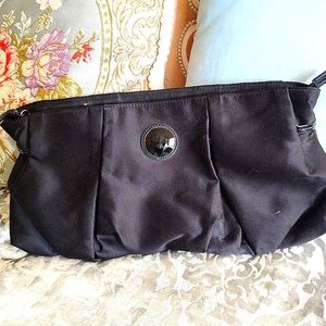 Express Satin Black Evening Wristlet Clutch Purse
